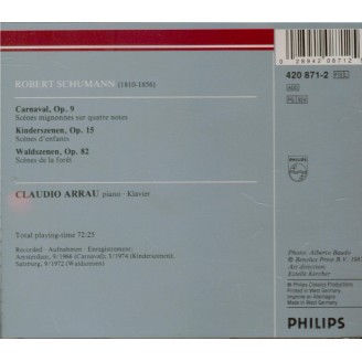 SCHUMANN - Arrau - Carnaval, scènes mignonnes sur quatre notes pour pian..